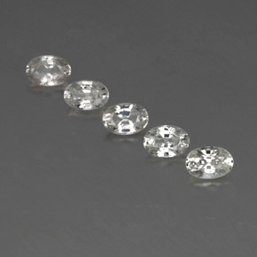 3.59 ctw White Zircon Gemstones, Zircon Gems in Oval Facet Shape for Sale.