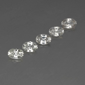 3.59 ctw White Zircon Stones, Natural Zircon in Oval Facet Shape for Sale