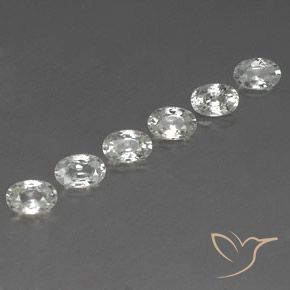 4.52 ctw White Zircon Stones, Natural Zircon in Oval Facet Shape for Sale
