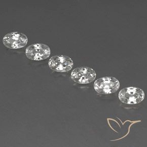 5.04ctw Natural White Zircon, Oval, VVS-VS