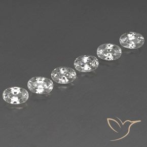 5.04 ctw White Zircon Stones, Natural Zircon in Oval Facet Shape for Sale