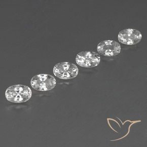 5.31 ctw White Zircon Stones, Natural Zircon in Oval Facet Shape for Sale
