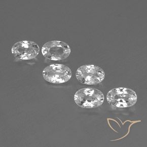 4.42ctw Natural White Zircon, Oval, VVS-VS