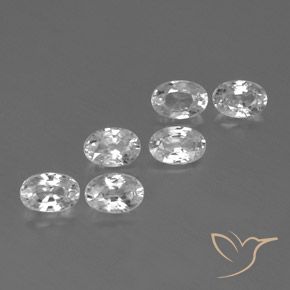 4.42 ctw White Zircon Stones, Natural Zircon in Oval Facet Shape for Sale