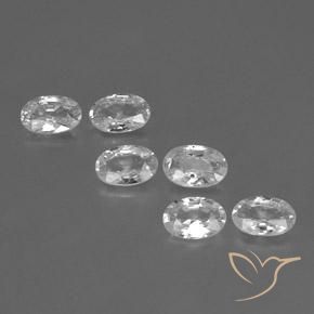 3.74ctw Natural White Zircon, Oval, VVS-VS