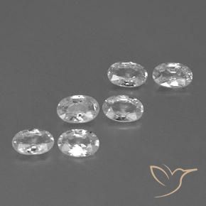 3.74 ctw White Zircon Stones, Natural Zircon in Oval Facet Shape for Sale