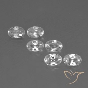 4.57ctw Natural White Zircon, Oval, VVS-VS