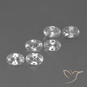 4.57 ctw White Zircon Stones, Natural Zircon in Oval Facet Shape for Sale