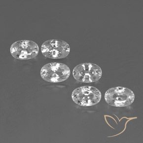 5.10ctw Natural White Zircon, Oval, VVS-VS