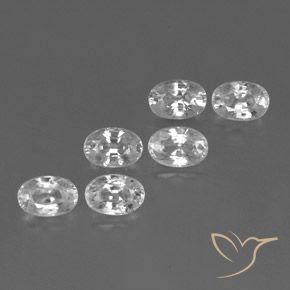 5.10 ctw White Zircon Stones, Natural Zircon in Oval Facet Shape for Sale