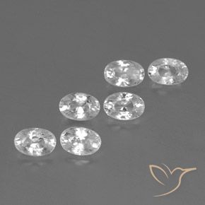 4.60 ctw White Zircon Stones, Natural Zircon in Oval Facet Shape for Sale