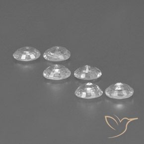 Zircon Gemstones in 6 x 4 mm (calibrated) Size for Sale, Zircon Stones in White Color