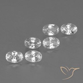 5.35 ctw White Zircon Stones, Natural Zircon in Oval Facet Shape for Sale