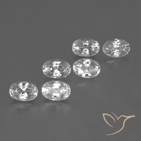 5.07 ctw White Zircon Stones, Natural Zircon in Oval Facet Shape for Sale