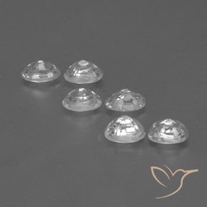 Zircon Gemstones in 6 x 4 mm (calibrated) Size for Sale, Zircon Stones in Clear White Color