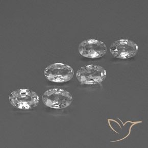 3.93 ctw White Zircon Stones, Natural Zircon in Oval Facet Shape for Sale