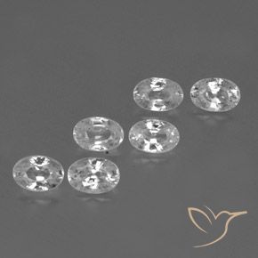 4.47 ctw White Zircon Stones, Natural Zircon in Oval Facet Shape for Sale