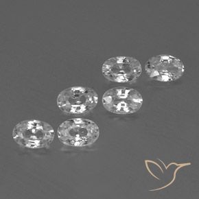 4.42 ctw White Zircon Stones, Natural Zircon in Oval Facet Shape for Sale