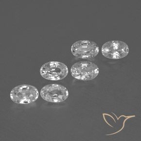 4.47 ctw White Zircon Stones, Natural Zircon in Oval Facet Shape for Sale