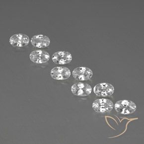 7.82ctw Natural Clear White Zircon, Oval, VVS-VS