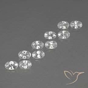 7.82 ctw White Zircon Stones, Natural Zircon in Oval Facet Shape for Sale