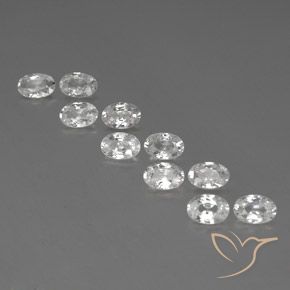 6.77ctw Natural White Zircon, Oval, VVS-VS