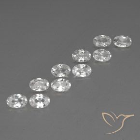 6.77 ctw White Zircon Stones, Natural Zircon in Oval Facet Shape for Sale