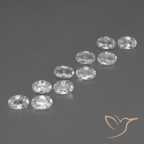 6.87 ctw White Zircon Stones, Natural Zircon in Oval Facet Shape for Sale