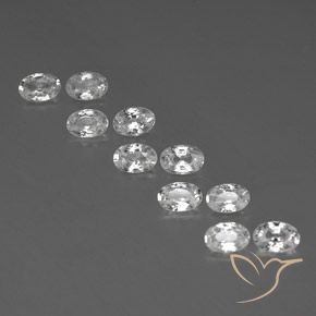 7.05ctw Natural White Zircon, Oval, VVS-VS