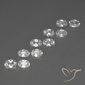 7.05 ctw White Zircon Stones, Natural Zircon in Oval Facet Shape for Sale