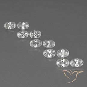 9.01ctw Natural White Zircon, Oval, VVS-VS