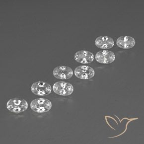 8.29 ctw White Zircon Stones, Natural Zircon in Oval Facet Shape for Sale