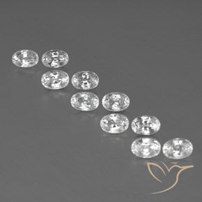 8.84ctw Natural White Zircon, Oval, VVS-VS
