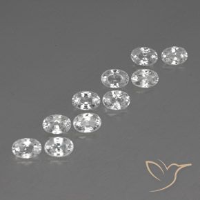8.30 ctw White Zircon Stones, Natural Zircon in Oval Facet Shape for Sale