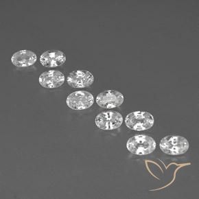 7.20ctw Natural White Zircon, Oval, VVS-VS