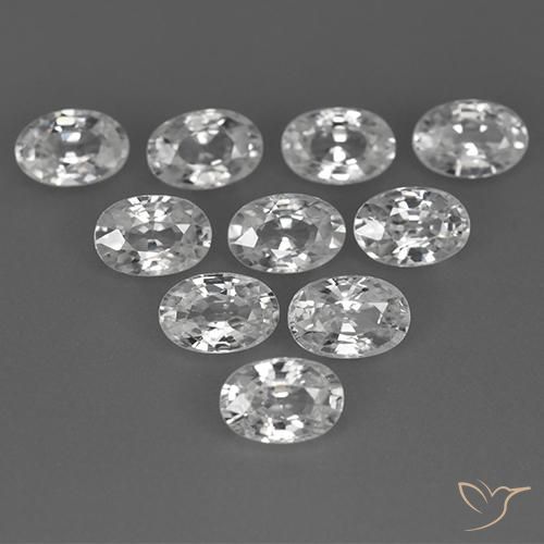 7.54ctw Natural White Zircon, Oval, VVS-VS