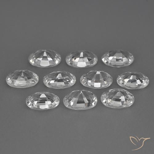 Zircon Gemstones in 6.2 x 4.2 mm Size for Sale, Zircon Stones in White Color