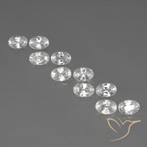 8.14ctw Natural White Zircon, Oval, VVS-VS