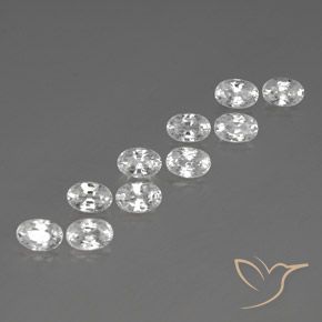 8.14 ctw White Zircon Stones, Natural Zircon in Oval Facet Shape for Sale