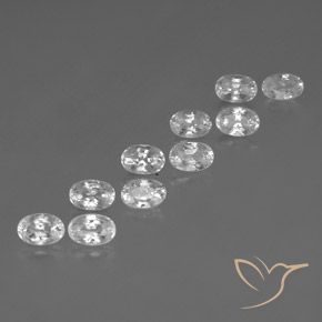 8.29 ctw White Zircon Stones, Natural Zircon in Oval Facet Shape for Sale