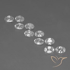 6.86ctw Natural White Zircon, Oval, VVS-VS