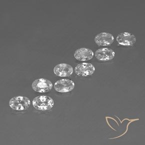 6.86 ctw White Zircon Stones, Natural Zircon in Oval Facet Shape for Sale