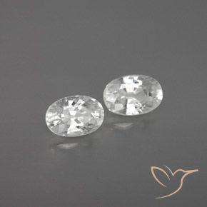 1.62 ctw White Zircon Stones, Natural Zircon in Oval Facet Shape for Sale