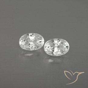 1.71 ctw White Zircon Stones, Natural Zircon in Oval Facet Shape for Sale