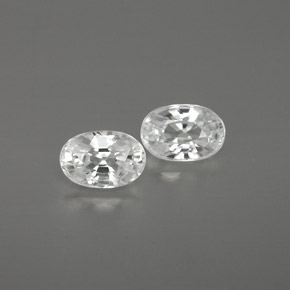 White Zircon Gem - 0.9ct Oval Facet (ID: 361510)