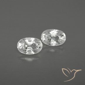 1.75 ct White Zircon, 6.1 x 4.1 mm Oval Cut From Cambodia, Photo A