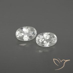 1.75 ctw White Zircon Stones, Natural Zircon in Oval Facet Shape for Sale