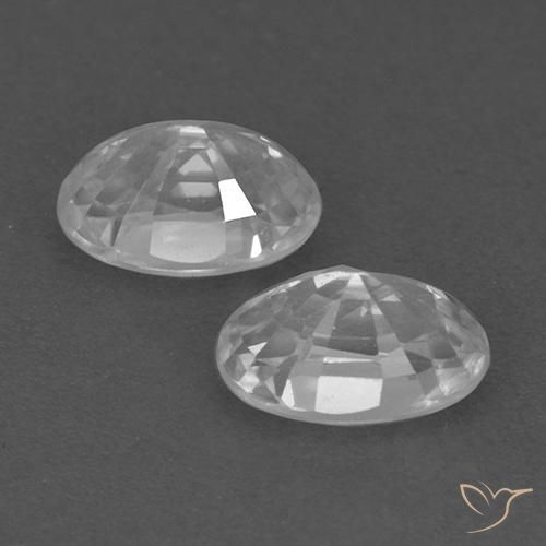 Zircon Gemstones in 6 x 4 mm (calibrated) Size for Sale, Zircon Stones in White Color