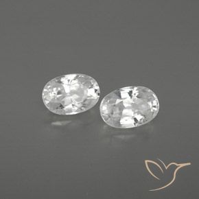 1.80 ctw White Zircon Stones, Natural Zircon in Oval Facet Shape for Sale
