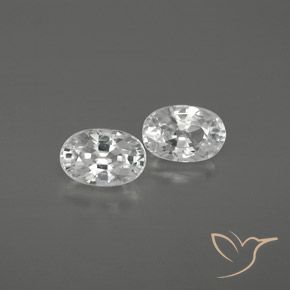 1.7 ct White Zircon, 6.2 x 4.2 mm Oval Cut From Cambodia, Photo A